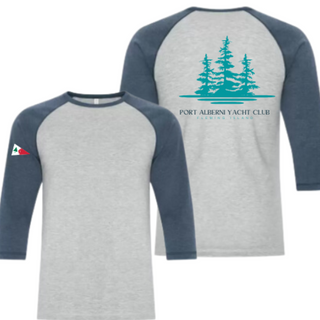 Athletic Grey/Navy Baseball Tee with Trees on Back 