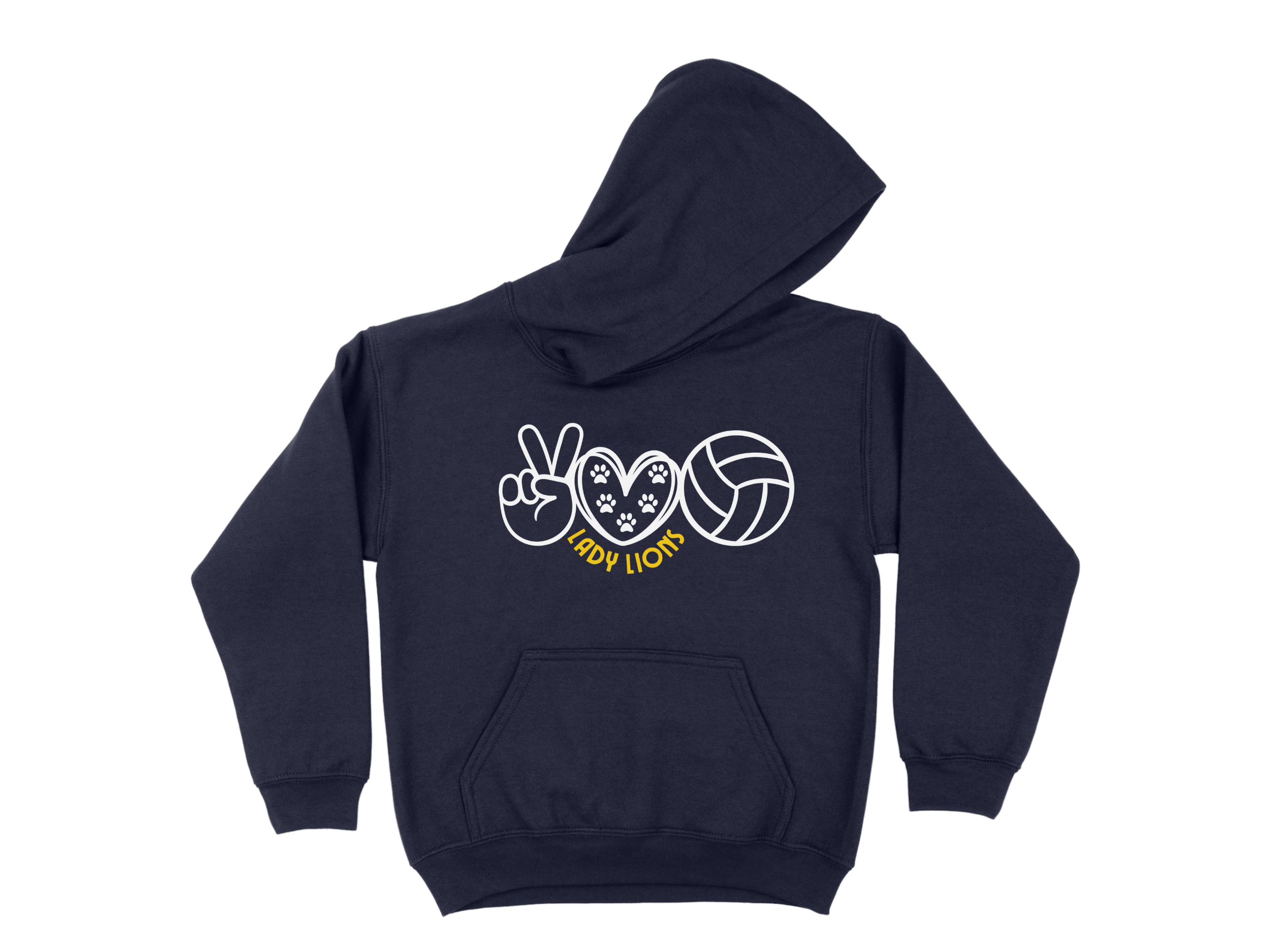 Lady Lions Volleyball - Navy Hoodie  Large Image