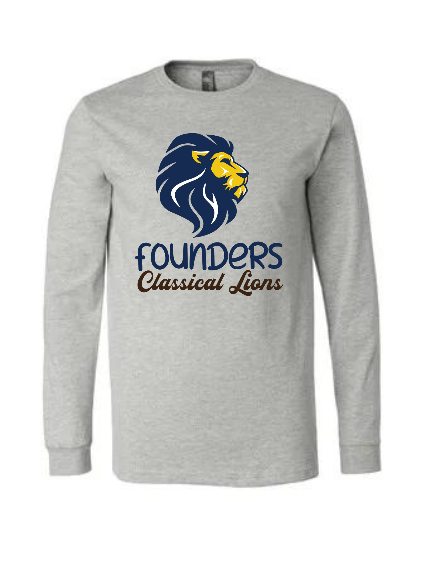 Founders CLassical Lions - Athletic Heather Long Sleeve Large Image