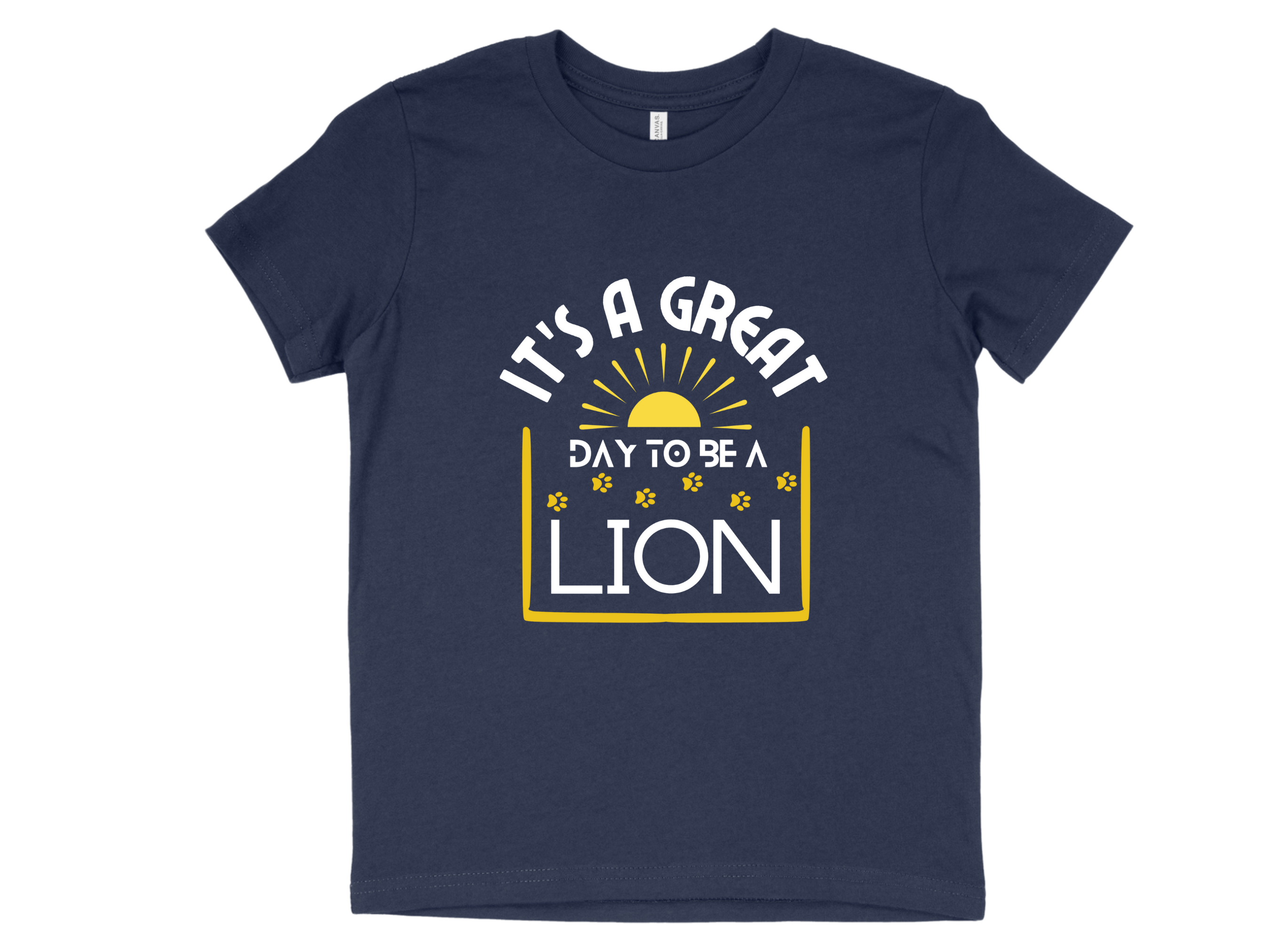 It's a great day to be a lion - Navy  Short Sleeve Large Image