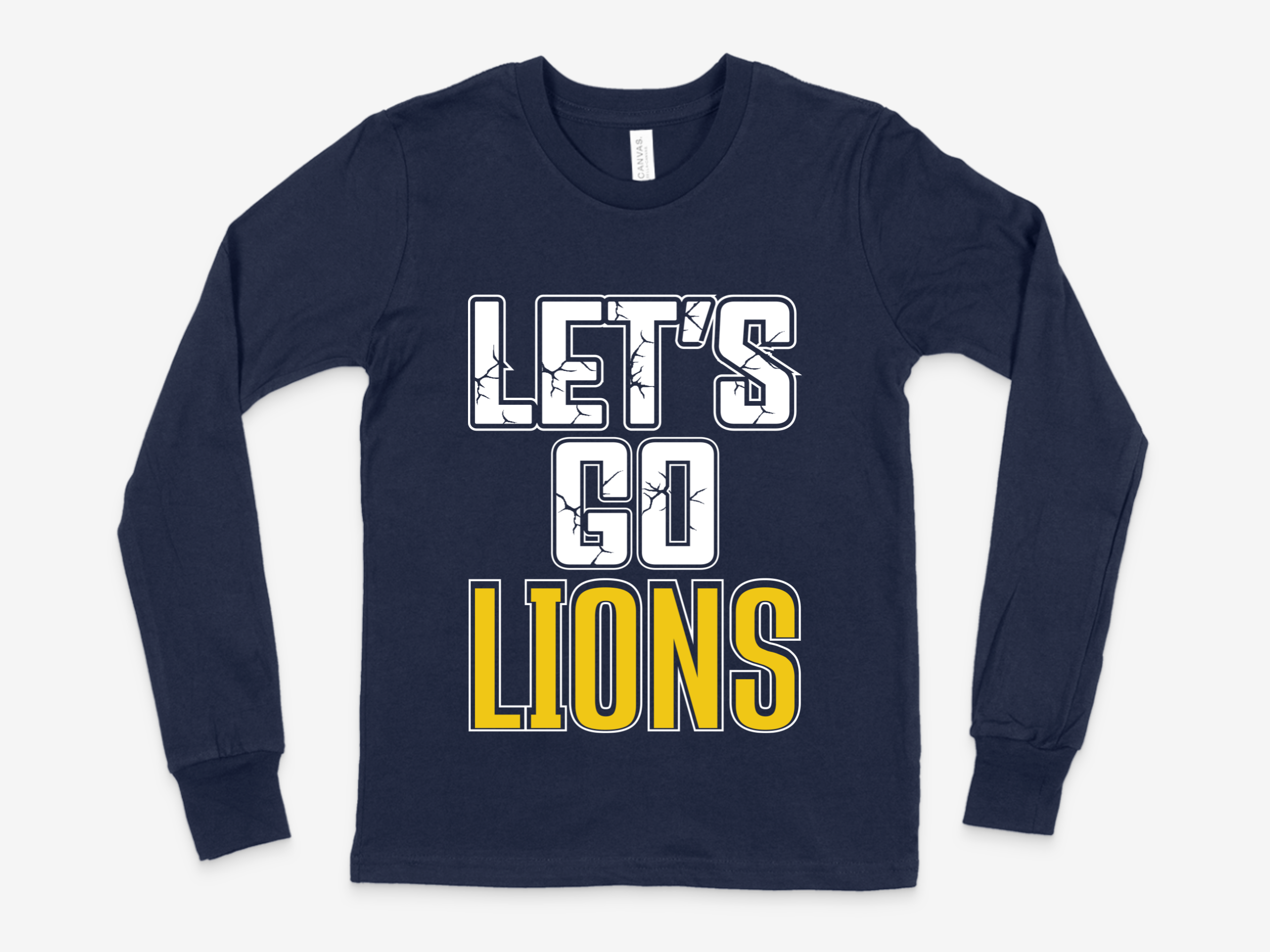 Let's Go Lions  - Navy Long Sleeve  Large Image