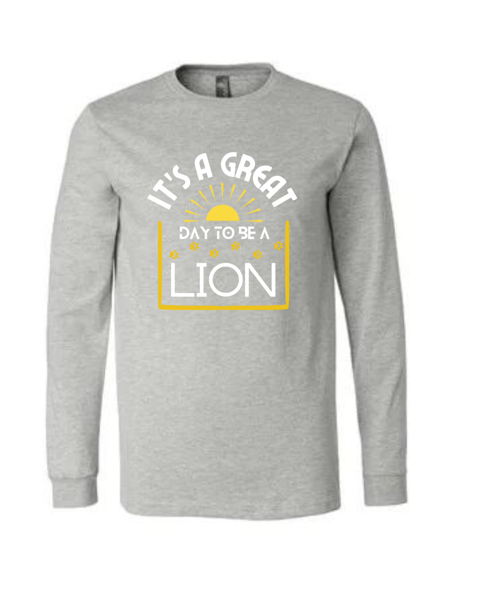 Its A Great Day to be a lion - Athletic Gray Long Sleeve  Large Image