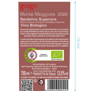 GOR005-GORGO-MONTE MAGGIORE BARDOLINO  SUPERIORE  D.O.C.G . 