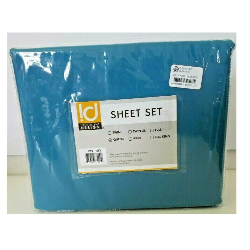 Intelligent Design Queen All Season Wrinkle Free Sheet Set Teal - Thumbnail (Preview) 2