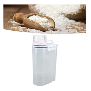 TYTOGE Airtight, Pour Spout Food Storage Container With Measuring Cup for Flour, Rice, Cereal - Thumbnail 2