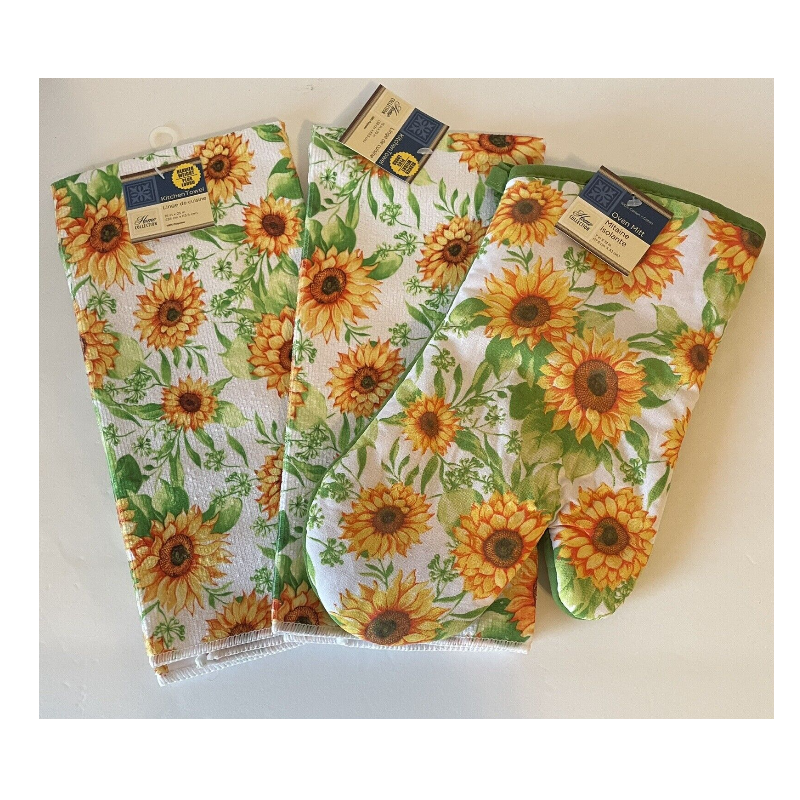 5 Piece Sun Flowers Pot Holders Set