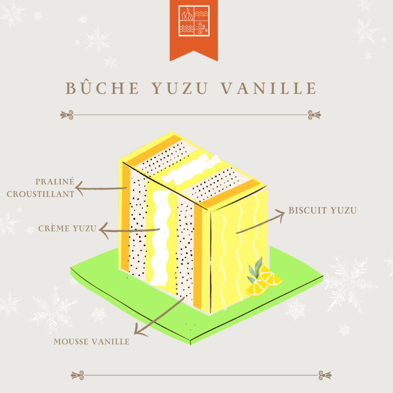 Bûche Yuzu praliné - Thumbnail (Preview) 2