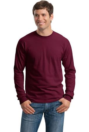 Burgundy Long Sleeves T-shirt.  Prices vary depending on size. Los precios varian dependiendo del tamaño