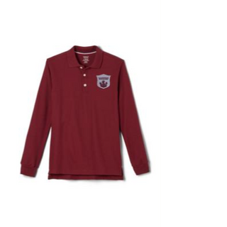 Burgundy long Sleeve Polo Shirt. Price vary depending on size - Los precios varían dependiendo del tamaño
