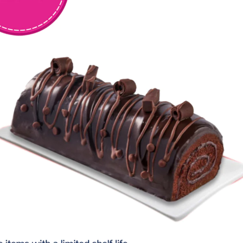 Red Ribbon Chocolate Roll HALF Large Image