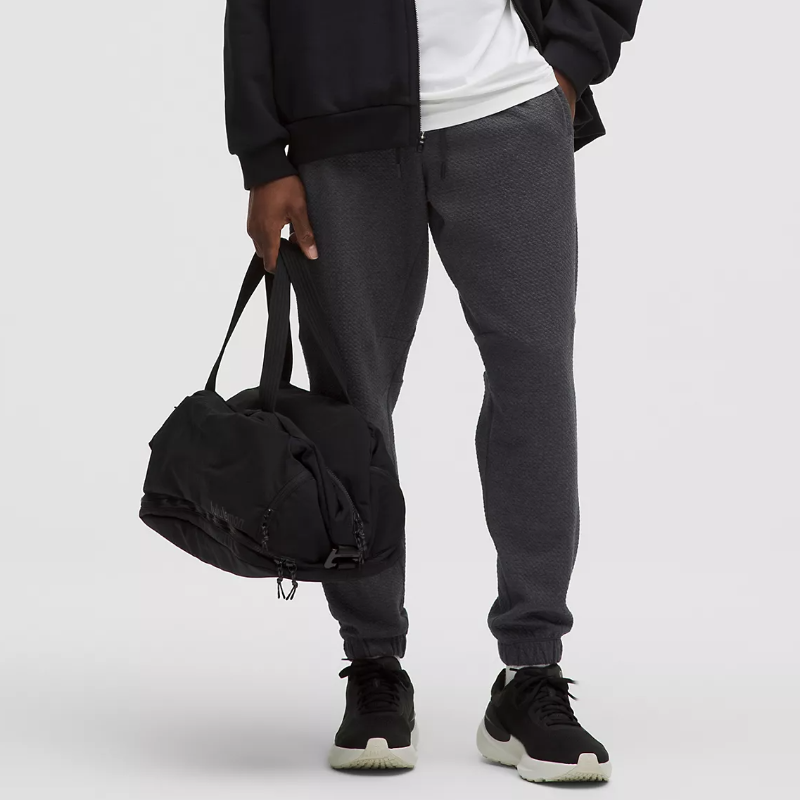 Textured Double-Knit Cotton Jogger *Regular - Heathered Black/Black