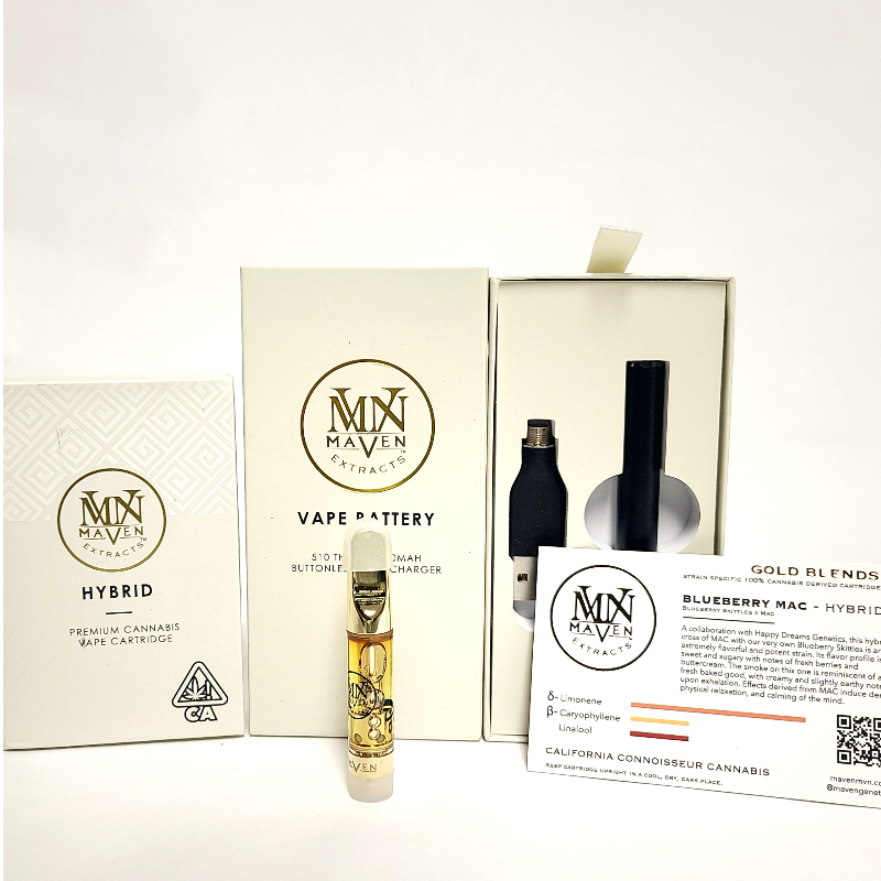 Maven Genetics |  Blueberry Mac 1g cart & Battery  Main Image