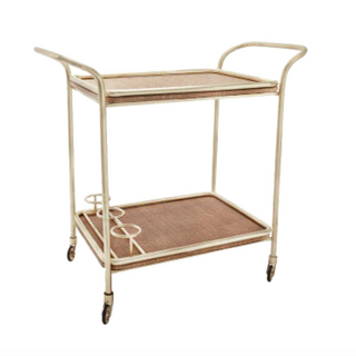 Rattan and Brass Drinks Trolley