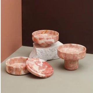 Carved Pink Marble Catch-All