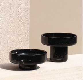 Carved Black Marble Catch-All