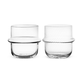 Plain and Spiral Crystal Tumblers - Set of 6