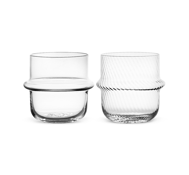 Plain and Spiral Crystal Tumblers - Set of 6