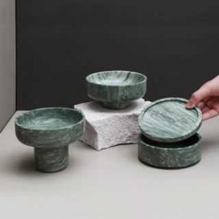 Carved Green Marble Catch-All