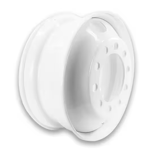 WHITE STEEL 24.5 HUB PILOTED WHEEL (16002)