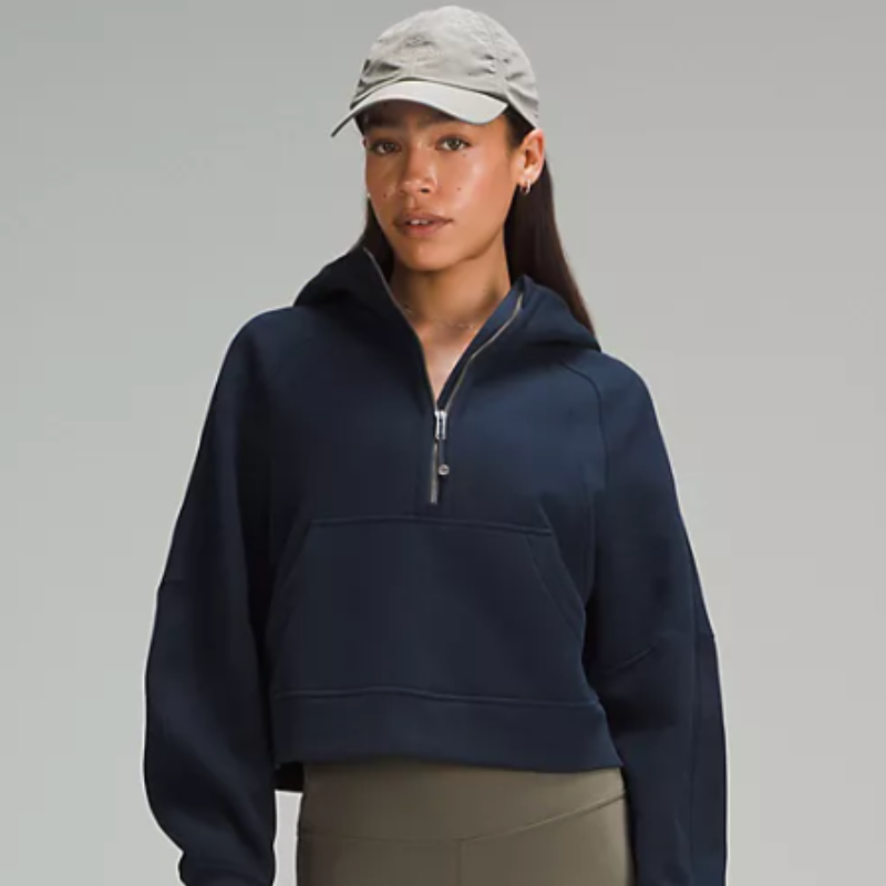 Scuba Oversized Half-Zip Hoodie - Navy