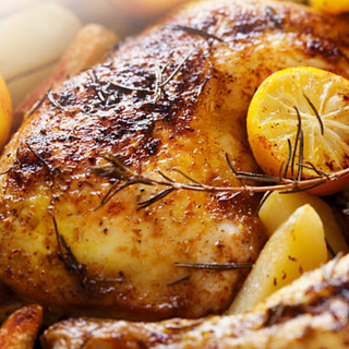 Garlic Herb Roasted Chicken w/ 2 sides listed (Feeds ~4)