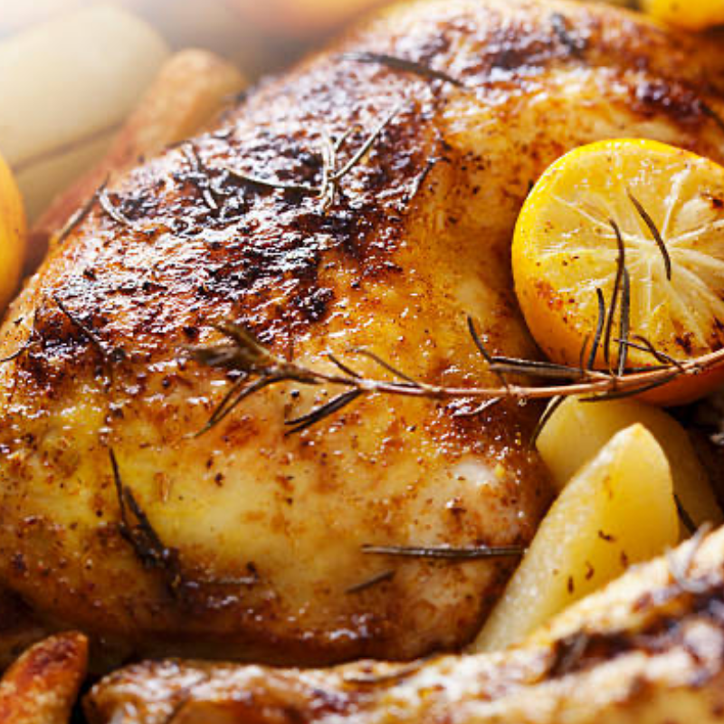 Garlic Herb Roasted Chicken w/ 2 sides listed (Feeds ~4) Main Image