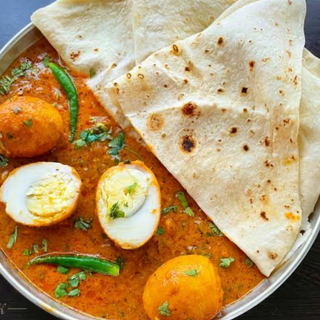 Egg Curry with Roti
