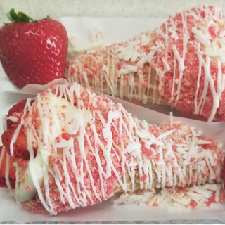 Strawberry Cheesecake crunch filled Waffle cone