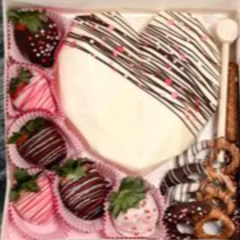 Breakable Heart with white Chocolate Berries option 2  Main Image