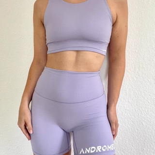 Purple Sports Bra + Shorts Set