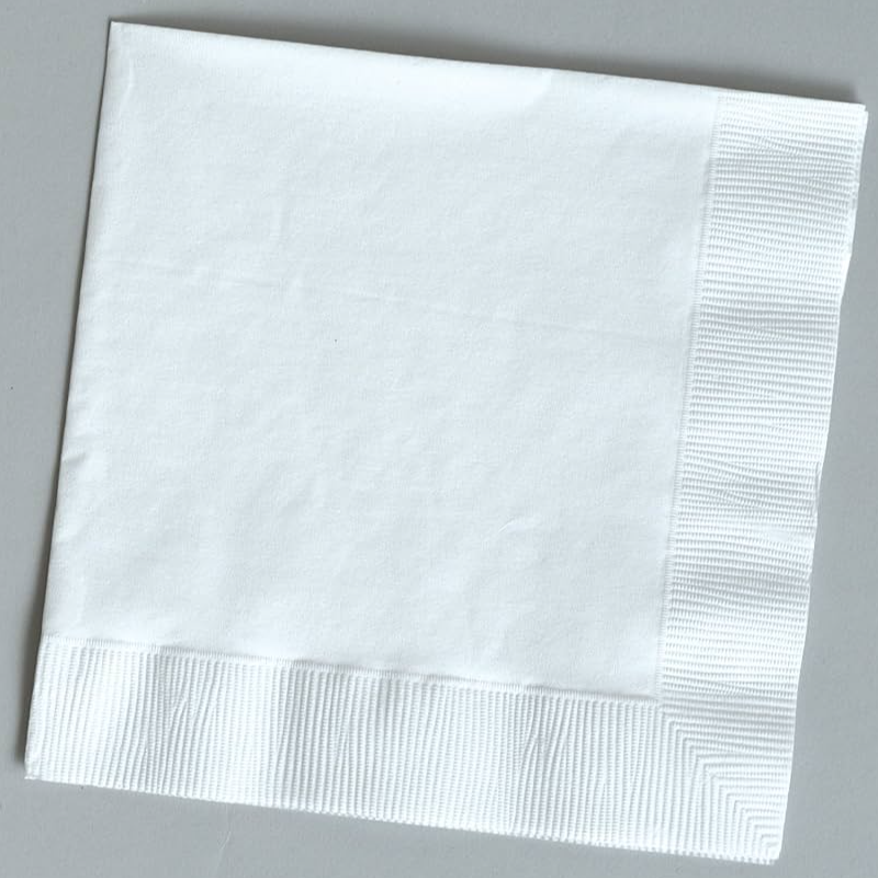 COCKTAIL BIONAPKIN 2 PLY WHITE CORNER EMBOSSED L-B/CNCE-W