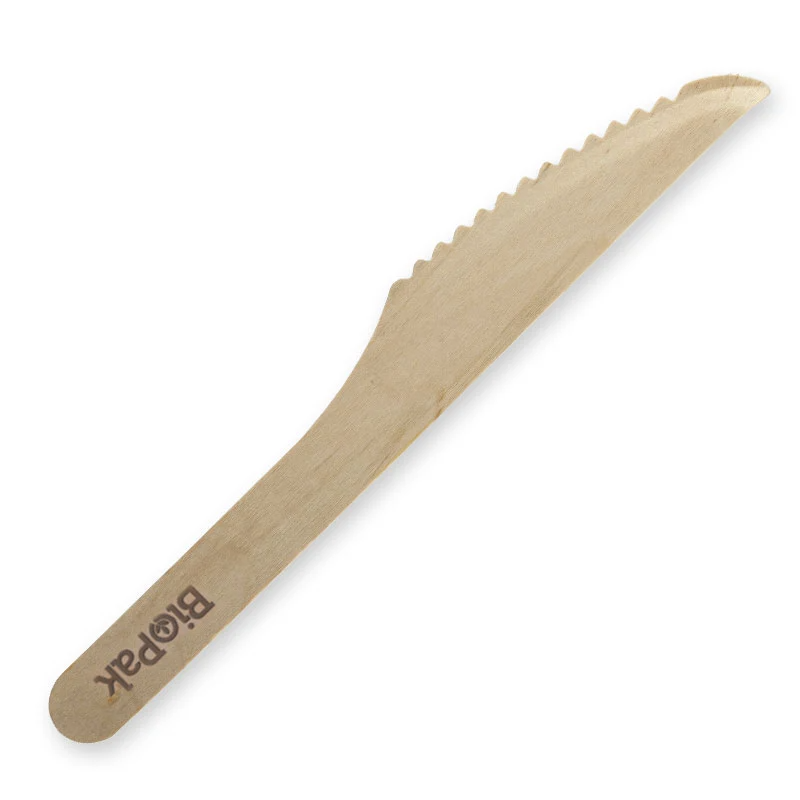 BIO TABLEWARE - 16CM WOODEN KNIVES (SLV) HY-16K-COATED