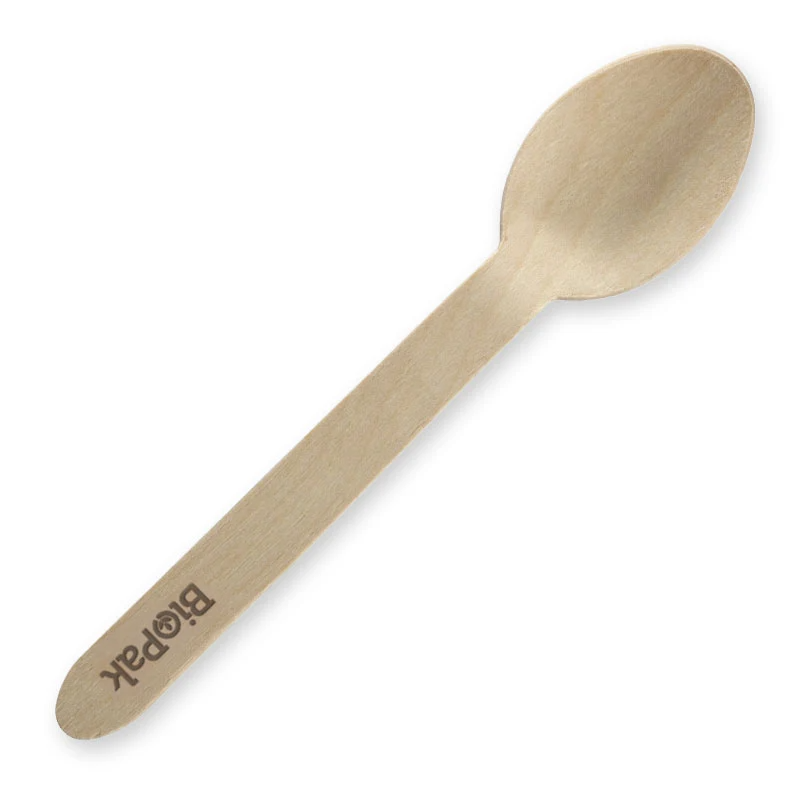 BIO TABLEWARE - 16CM WOODEN SPOON (SLV) HY-16S-COATED