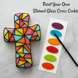 Stained glass cross sugar cookies 