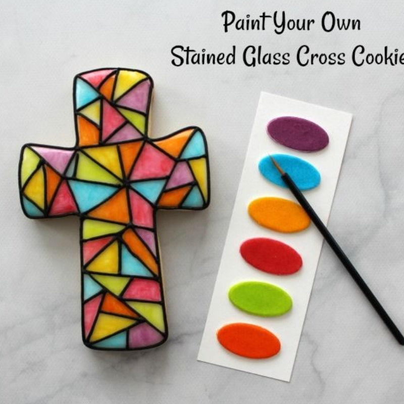 Stained glass cross sugar cookies  Main Image