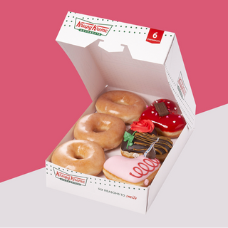 3 OG Glazed + 3 Valentine Doughnuts