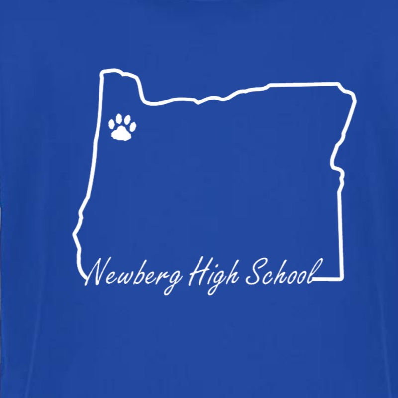 Hoodie (blue): Newberg Oregon White Main Image