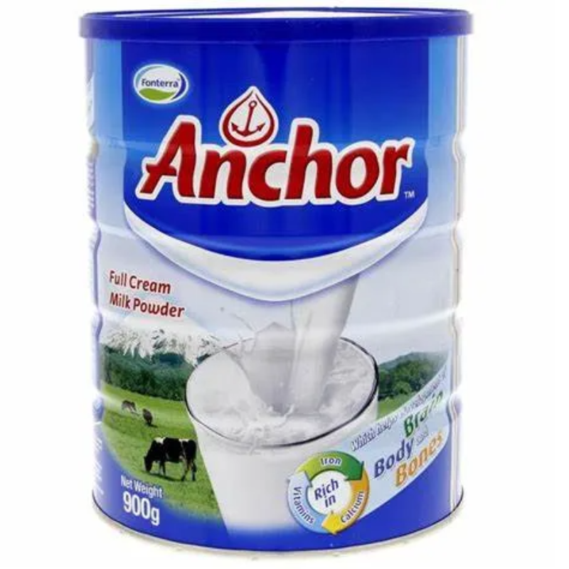 Anchor Instant Fortified Full Cream Milk Powder, Can - 900 Grams