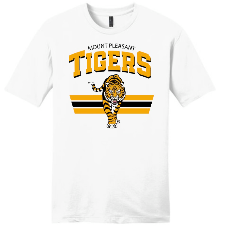 RETRO TIGER: Short sleeve, white