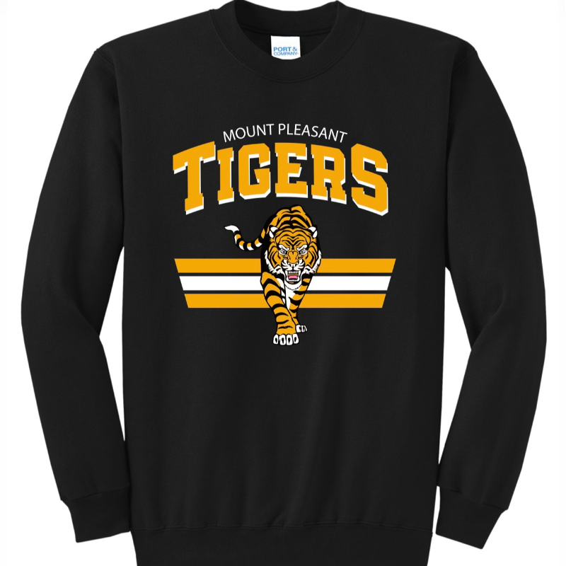 RETRO TIGER: Crew sweatshirt, black