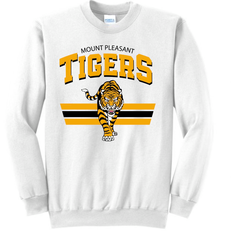 RETRO TIGER: Crew sweatshirt, grey