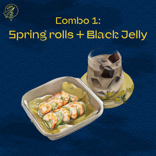 Combo 1: Spring Rolls + Black Jelly