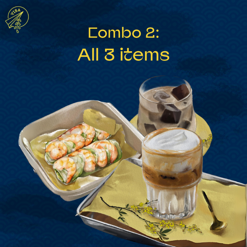 Combo 2: Spring Rolls + Black Jelly + Vietnamese Salted Coffee Main Image