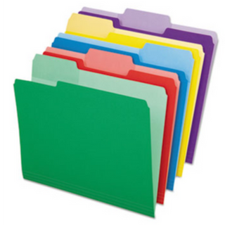 Assorted colors File Folders 100 pk