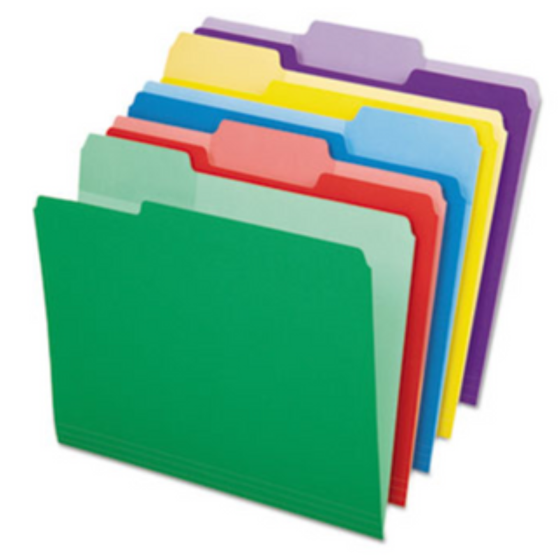 Assorted colors File Folders 100 pk