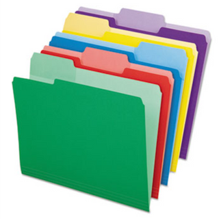 Assorted Colors File Folders 24 pk