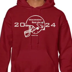 Football - Red Hoodie - White Design