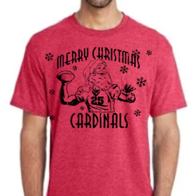 Santa - Red T-Shirt - Black Design