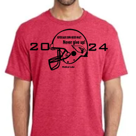 Football - Red T-Shirt - Black Design