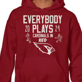 Everybody Plays - Red Hoodie - White Design
